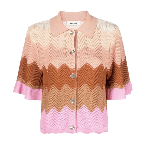 SANDRO
short-sleeve knitted top wavy pattern - Picture 4 of 7